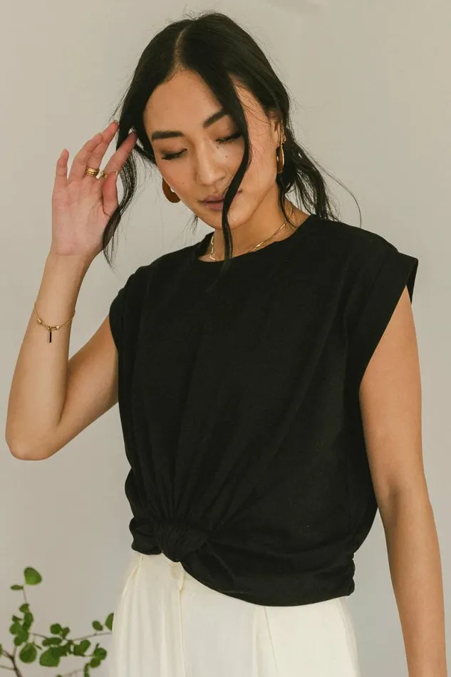 Kimberly Top In Black 8211 FINAL SALE Black Women Bohme Tees and Tanks