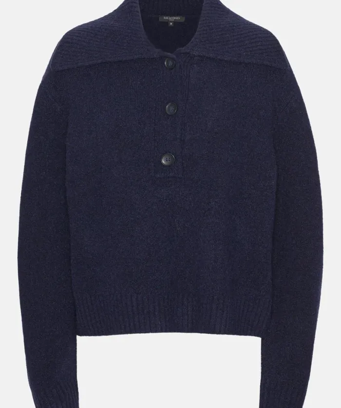 Knit Blouse 8211 Dark Indigo Clothing Ilse Jacobsen Knitwear