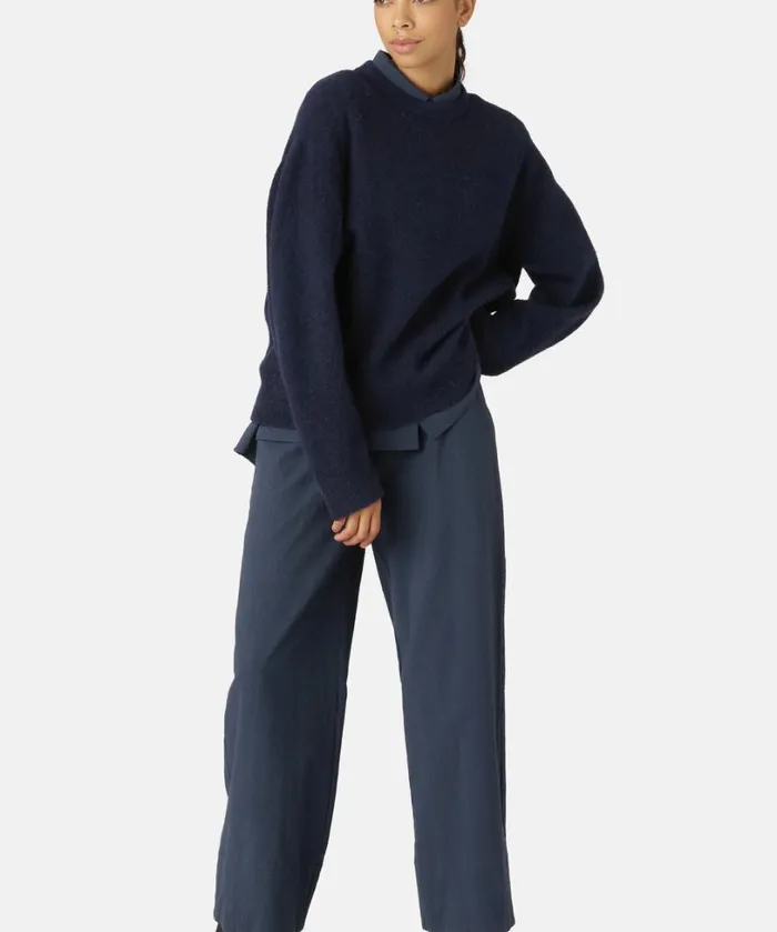 Knit Blouse 8211 Dark Indigo Clothing Ilse Jacobsen Knitwear