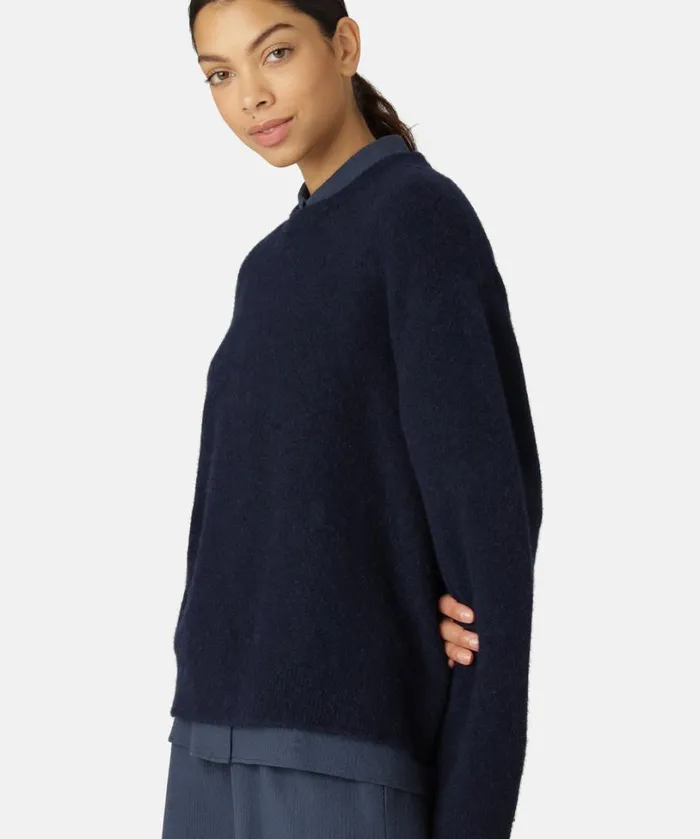 Knit Blouse 8211 Dark Indigo Clothing Ilse Jacobsen Knitwear