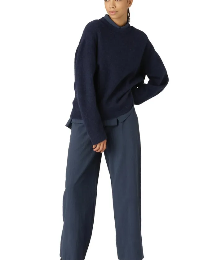 Knit Blouse 8211 Dark Indigo Clothing Ilse Jacobsen Knitwear