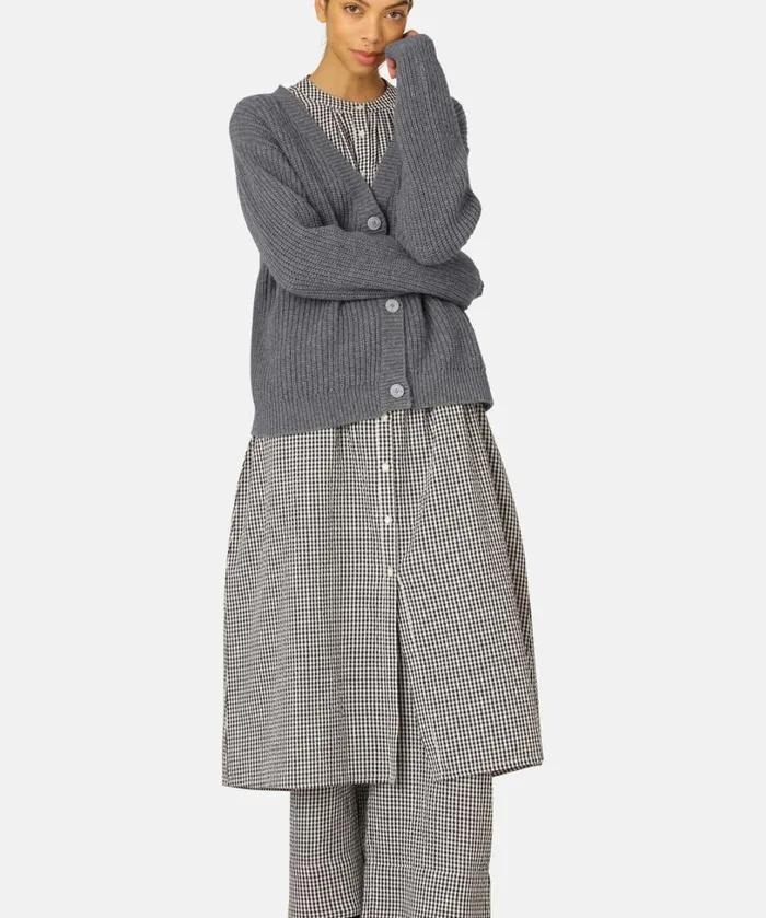 Knit Cardigan 8211 Soft Grey Clothing Ilse Jacobsen Knitwear