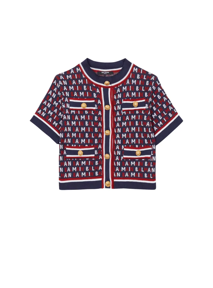 Knit Cardigan Navy Kids Balmain