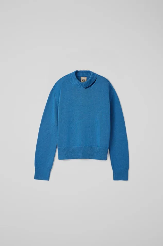 Knit Men Camper Melange Knit Sweater Blue Melange Knit Sweater