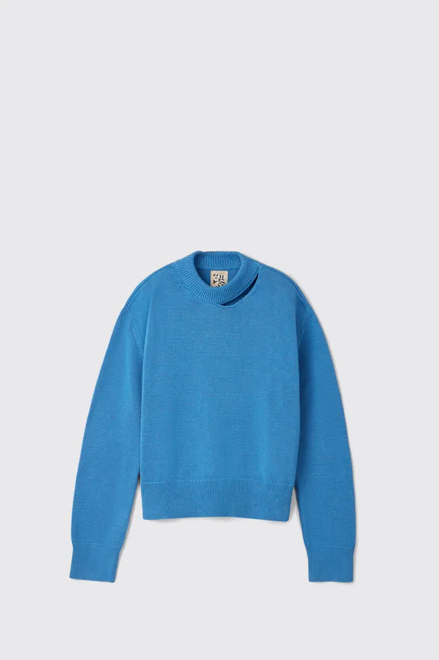 Knit Men Camper Melange Knit Sweater Blue Melange Knit Sweater