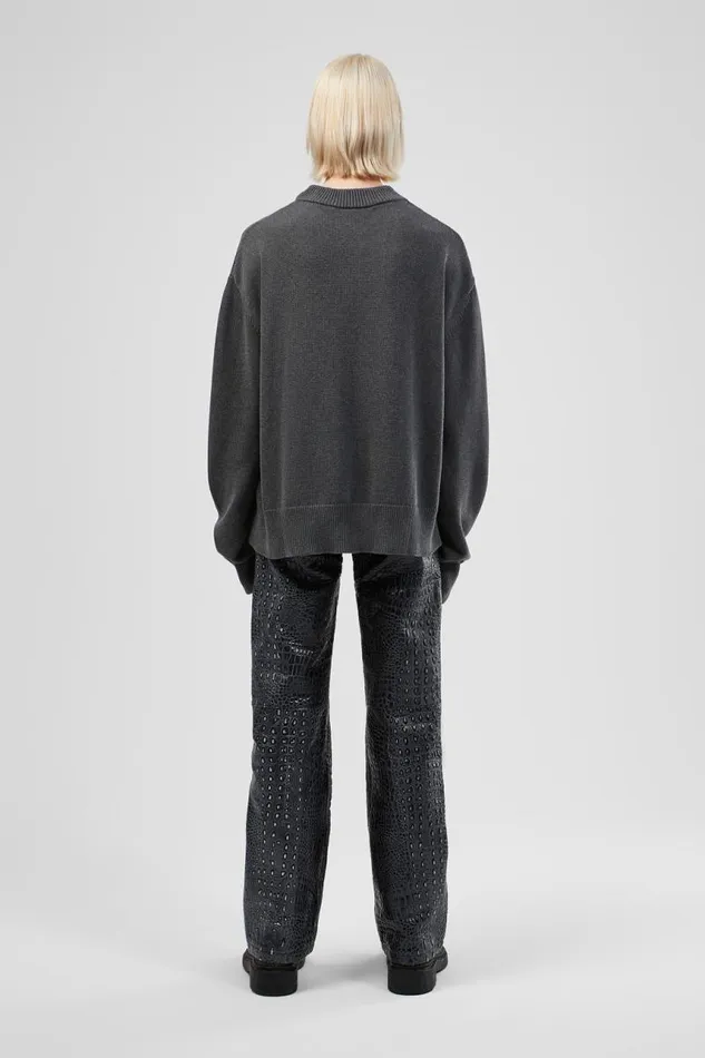 Knit Men Camper Melange Knit Sweater Gray Melange Knit Sweater