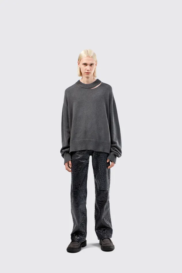 Knit Men Camper Melange Knit Sweater Gray Melange Knit Sweater