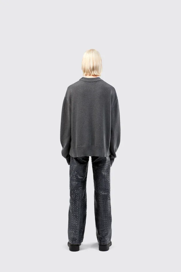 Knit Men Camper Melange Knit Sweater Gray Melange Knit Sweater