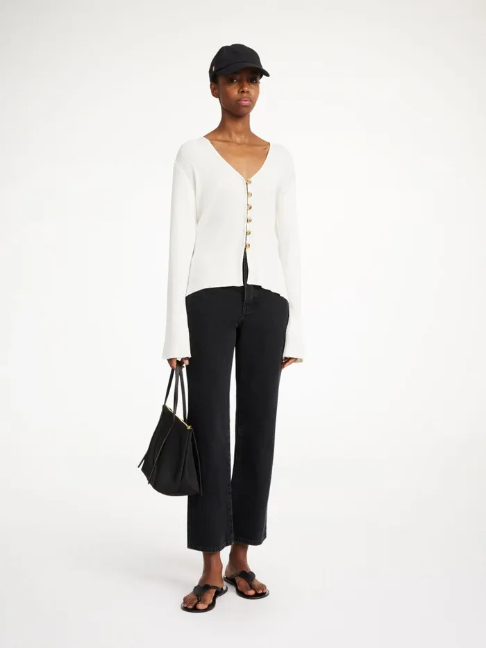 Knitwear Women By Malene Birger Cirella Cardigan Soft White