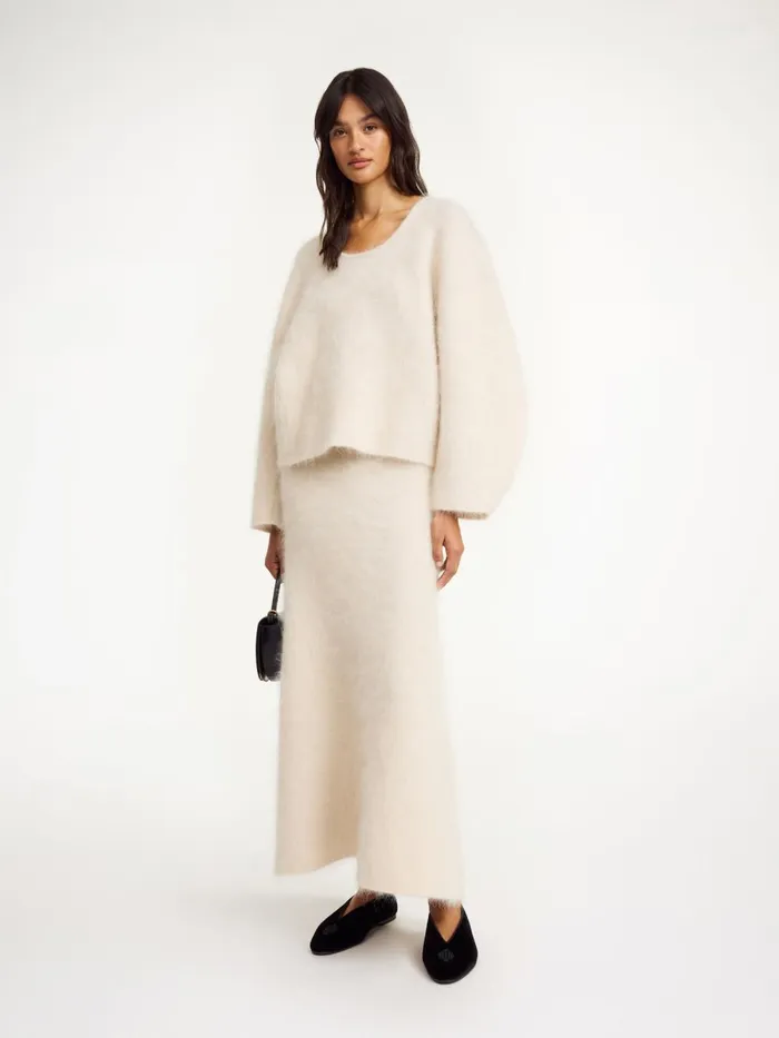 Knitwear Women By Malene Birger Milea Sweater Oyster Gray
