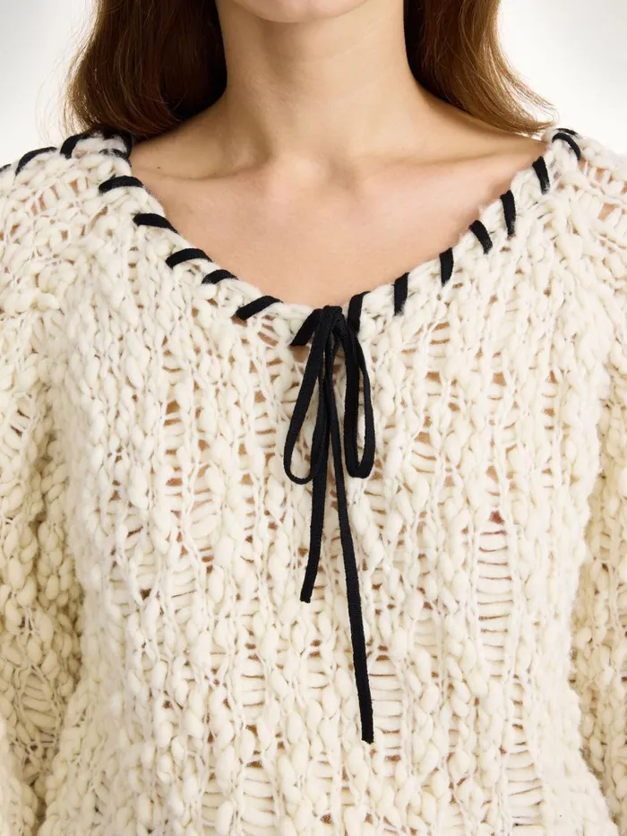 Knitwear Women By Malene Birger Milea Sweater Soft White Knitwear Women By Malene Birger Milea Sweater Soft White