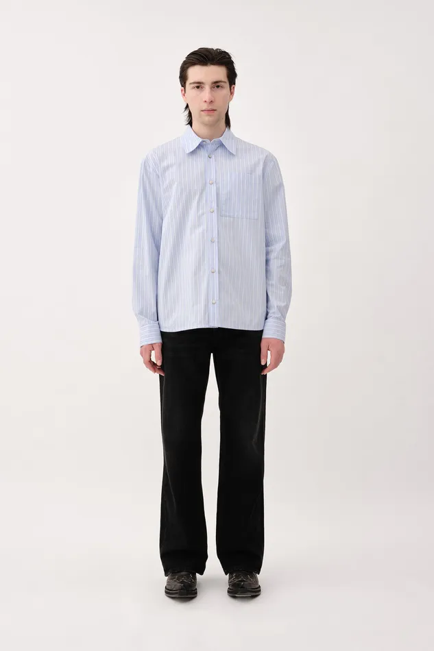 Knox Stripe Blue Tripe Men Shirts Wonhundred
