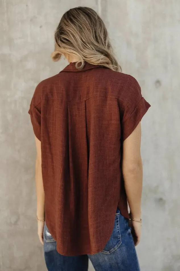 Kylar Collared Top In Burgundy Burgundy Women Bohme Tops