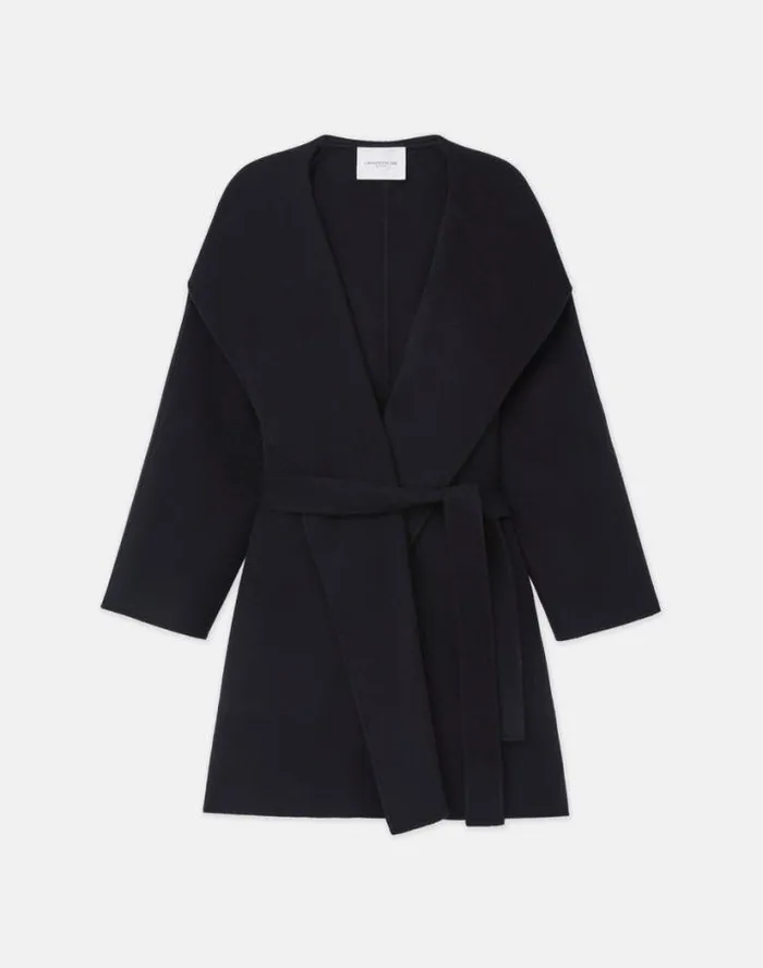 Lafayette 148 New York Cashmere Double Face Belted Coat Black Ready To Wear Jackets and Blazers Lafayette 148 New York Cashmere Double Face Belted Coat Black Ready To Wear Jackets and Blazers