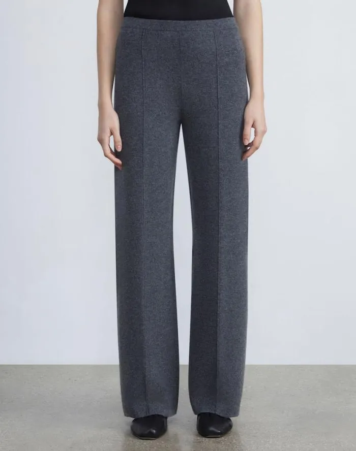 Lafayette 148 New York Cashmere Double Knit Pant Black Ready To Wear Pants and Shorts