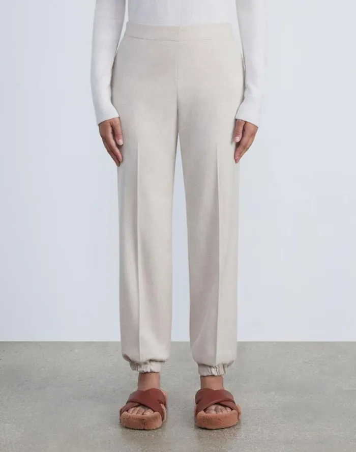 Lafayette 148 New York CashmereWool Mlange Relaxed Jogger Pant Oatmeal Melange Ready To Wear Pants and Shorts