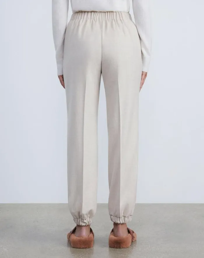 Lafayette 148 New York CashmereWool Mlange Relaxed Jogger Pant Oatmeal Melange Ready To Wear Pants and Shorts