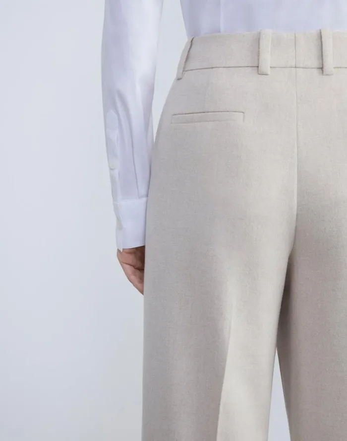 Lafayette 148 New York CashmereWool Mlange Sullivan Pant Oatmeal Melange Ready To Wear Pants and Shorts