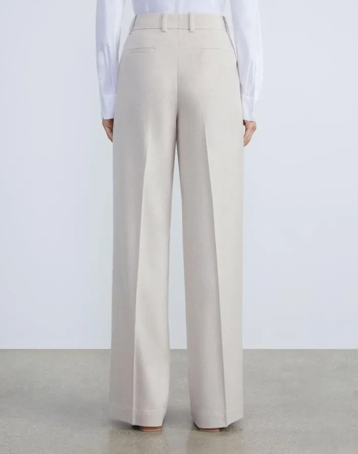 Lafayette 148 New York CashmereWool Mlange Sullivan Pant Oatmeal Melange Ready To Wear Pants and Shorts