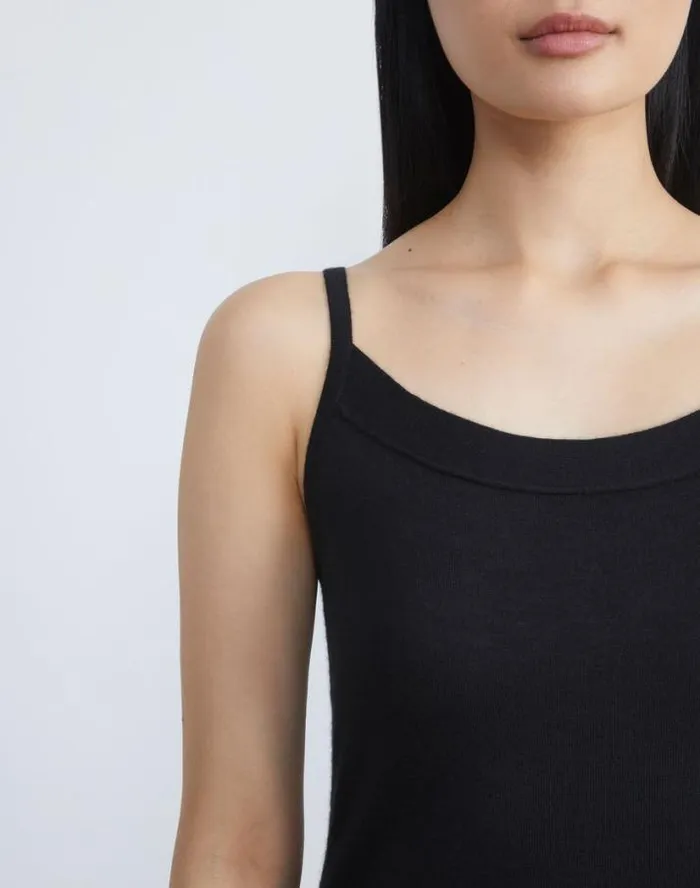 Lafayette 148 New York Fine Gauge Cashmere Camisole Black Ready To Wear Sweaters and Knits