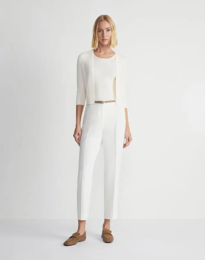 Lafayette 148 New York Finespun Voile OpenFront Cropped Cardigan Black Ready To Wear Sweaters and Knits