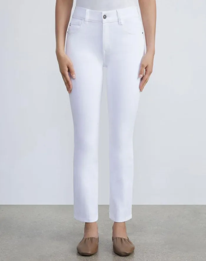 Lafayette 148 New York L148 Denim Reeve Straight Jean Washed Plaster Ready To Wear Pants and Shorts