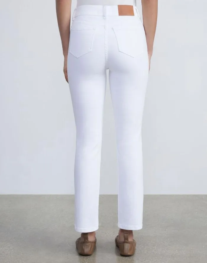 Lafayette 148 New York L148 Denim Reeve Straight Jean Washed Plaster Ready To Wear Pants and Shorts