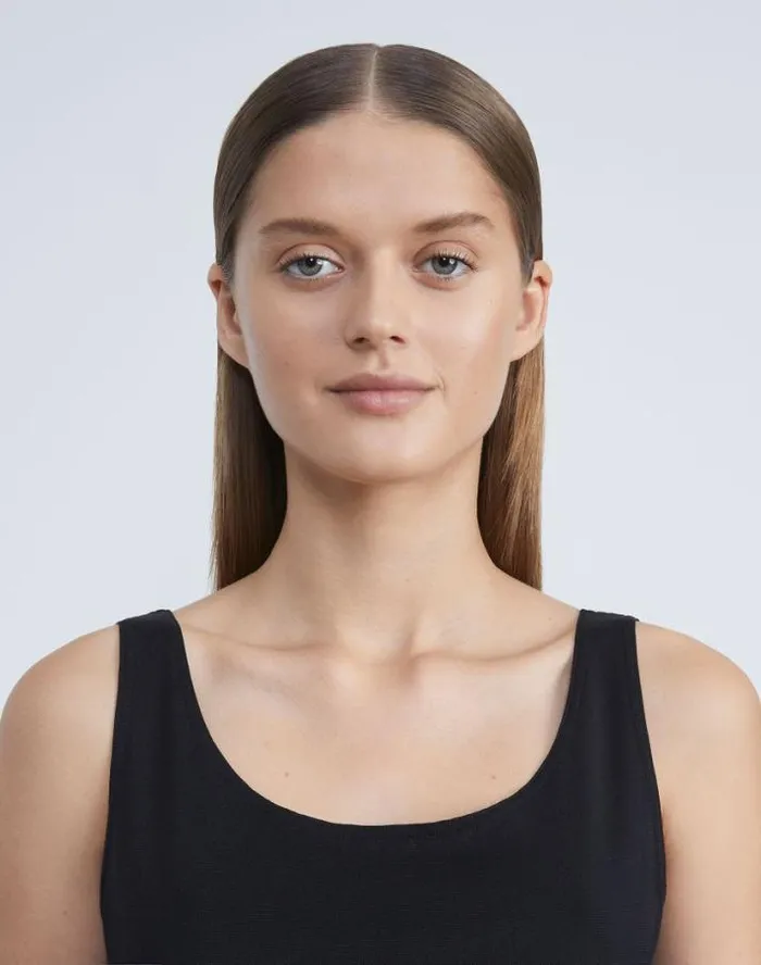 Lafayette 148 New York Mesh Jersey Scoop Neck Tank Black Ready To Wear Tops and Tees
