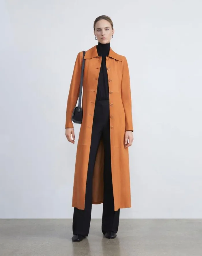 Lafayette 148 New York Nubuck Suede Coat Antique Bronze Ready To Wear Leathers and Suedes