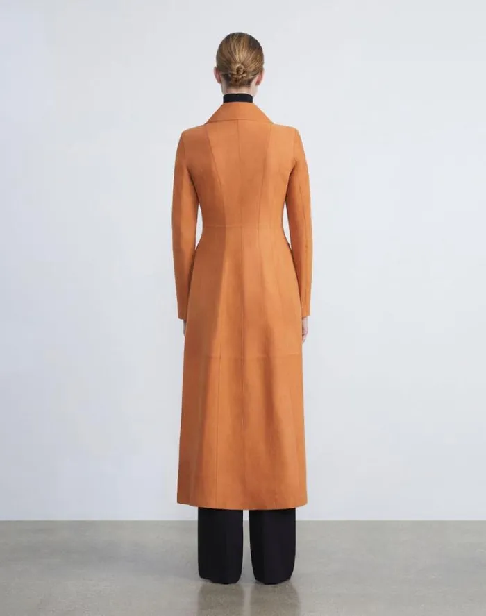 Lafayette 148 New York Nubuck Suede Coat Antique Bronze Ready To Wear Leathers and Suedes