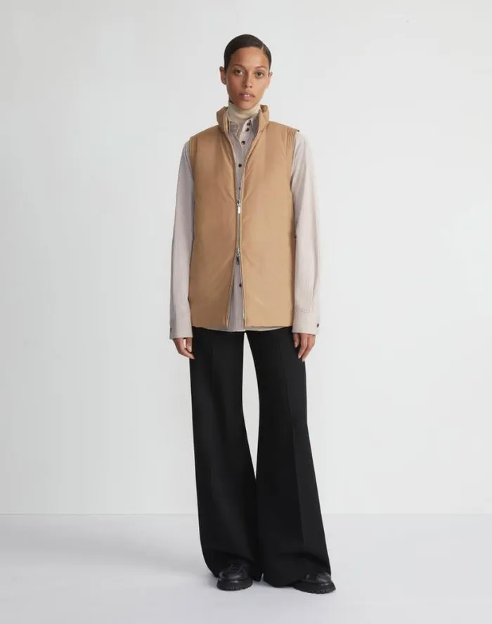 Lafayette 148 New York Recycled Poly Quilted Reversible Puffer Vest Black Ready To Wear Jackets and Blazers