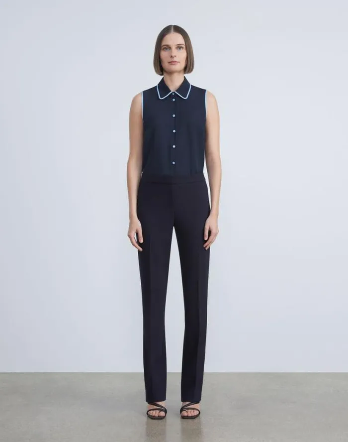 Lafayette 148 New York Responsible Wool Double Face Barrow Pant Black Ready To Wear Pants and Shorts