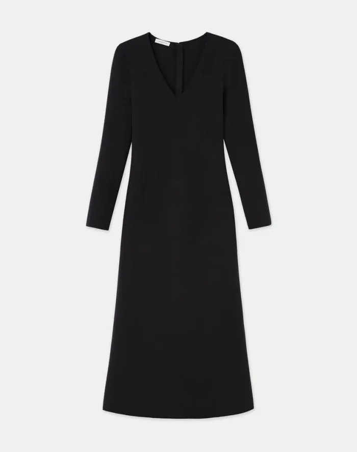 Lafayette 148 New York Responsible Wool Nouveau Crepe Dress Black Ready To Wear Dresses Lafayette 148 New York Responsible Wool Nouveau Crepe Dress Black Ready To Wear Dresses