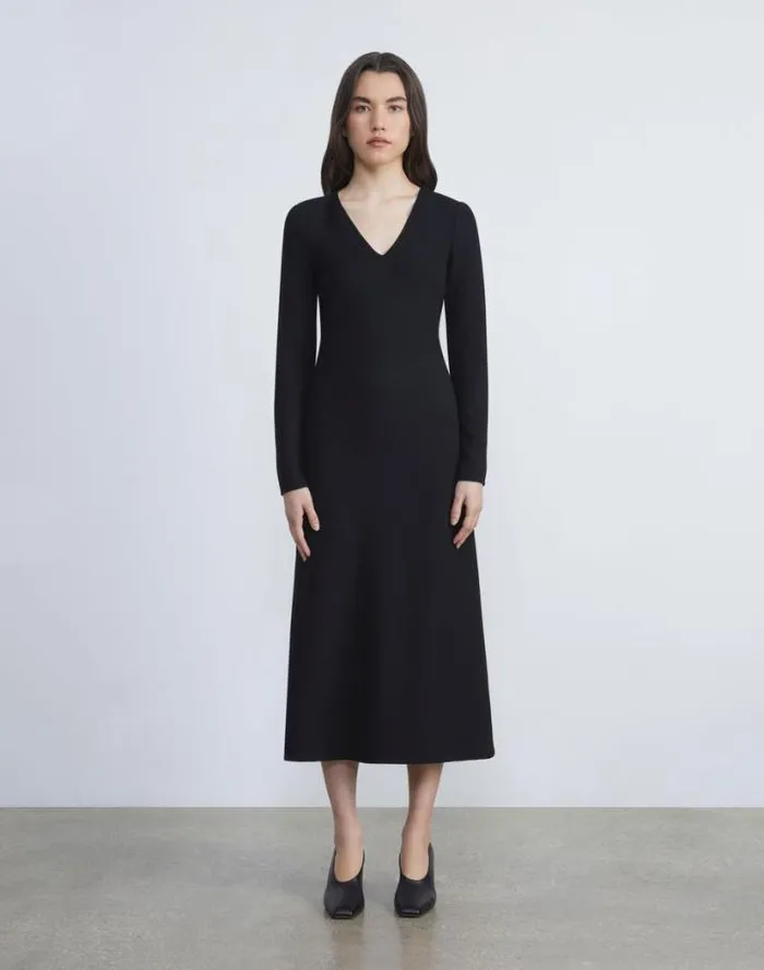 Lafayette 148 New York Responsible Wool Nouveau Crepe Dress Black Ready To Wear Dresses Lafayette 148 New York Responsible Wool Nouveau Crepe Dress Black Ready To Wear Dresses