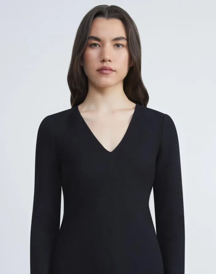 Lafayette 148 New York Responsible Wool Nouveau Crepe Dress Black Ready To Wear Dresses Lafayette 148 New York Responsible Wool Nouveau Crepe Dress Black Ready To Wear Dresses