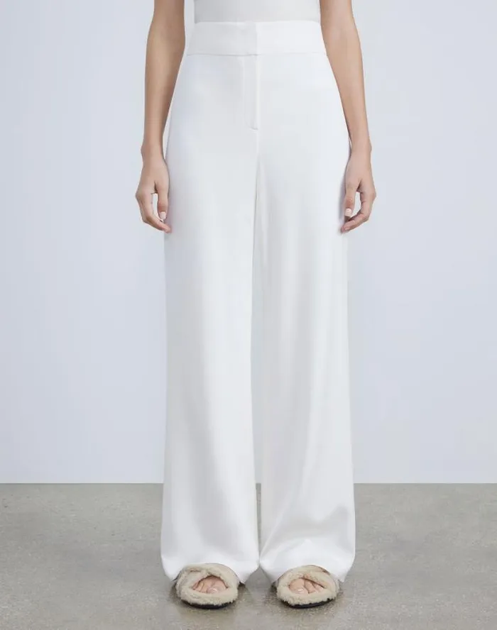 Lafayette 148 New York Silk Crepe De Chine Dalton Pant Black Ready To Wear Pants and Shorts