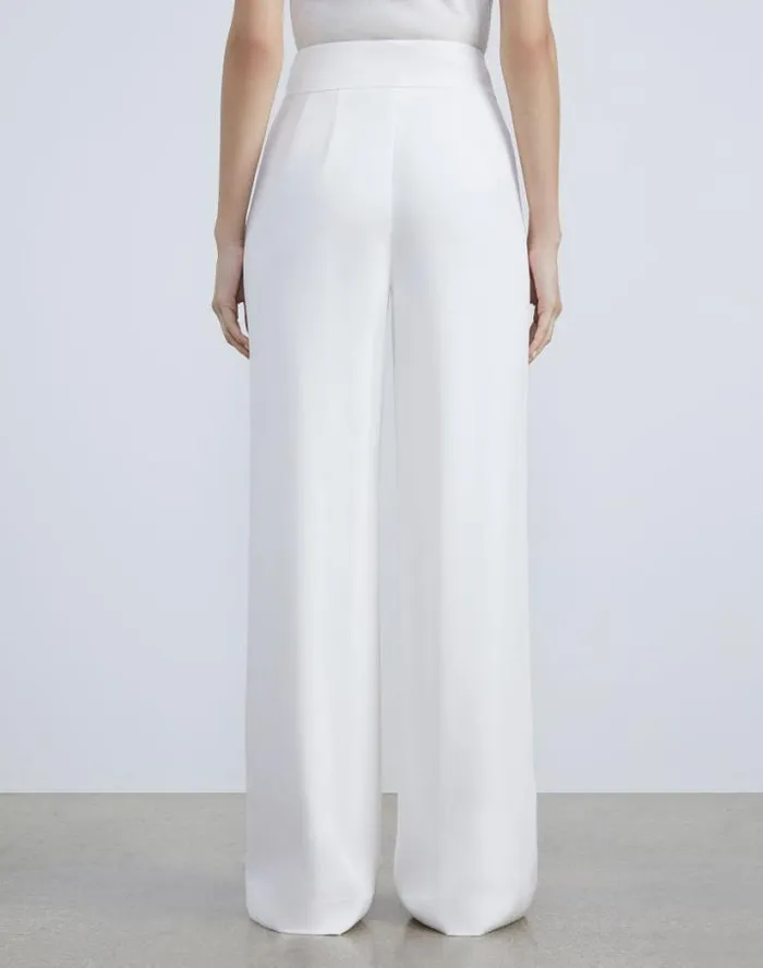 Lafayette 148 New York Silk Crepe De Chine Dalton Pant Black Ready To Wear Pants and Shorts