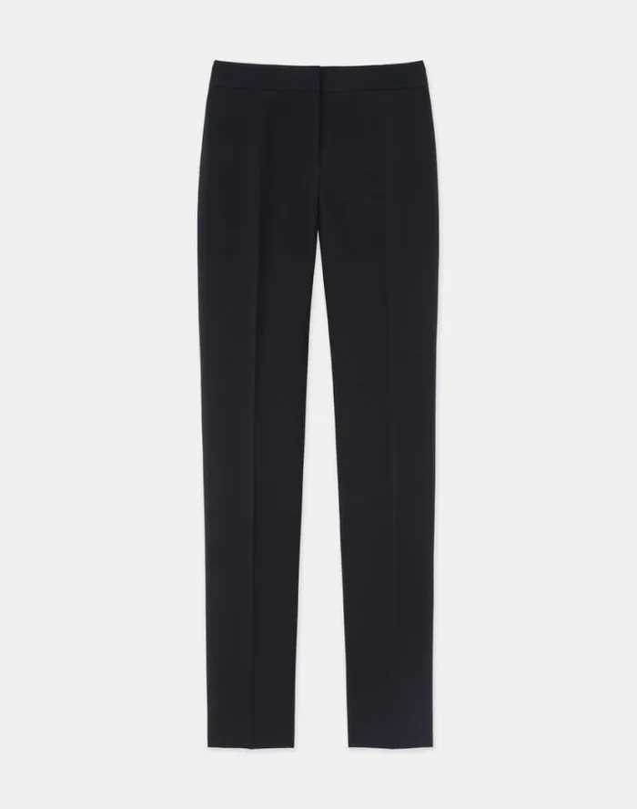 Lafayette 148 New York WoolSilk Crepe Barrow Pant Black Ready To Wear Pants and Shorts
