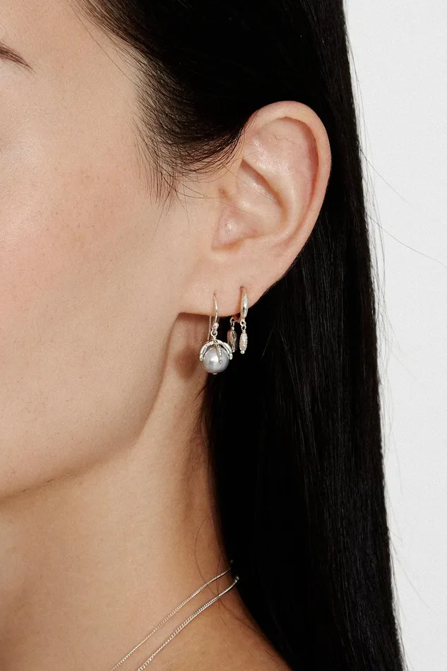 Lark Drop Earrings Mini Grey Pearl Women Chan Luu Earrings