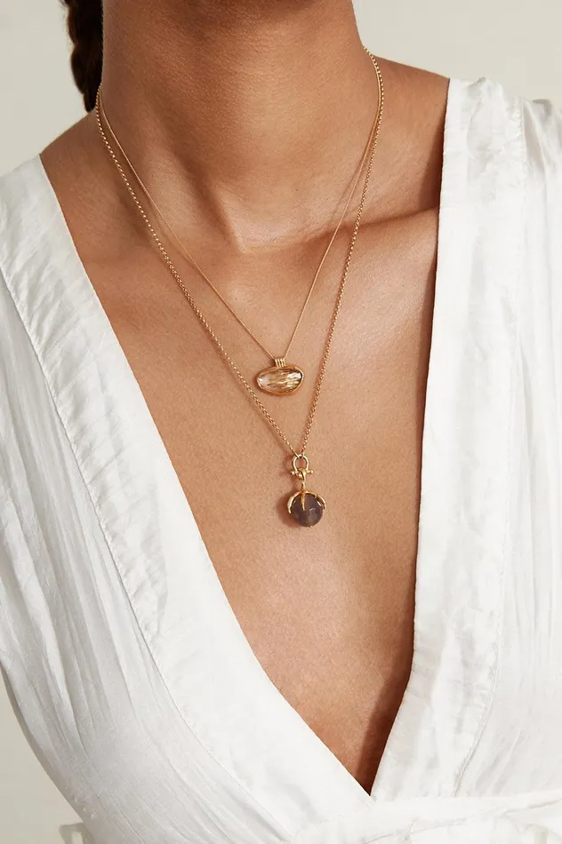 Lark Pendant Necklace Grey Onyx Women Chan Luu Necklaces