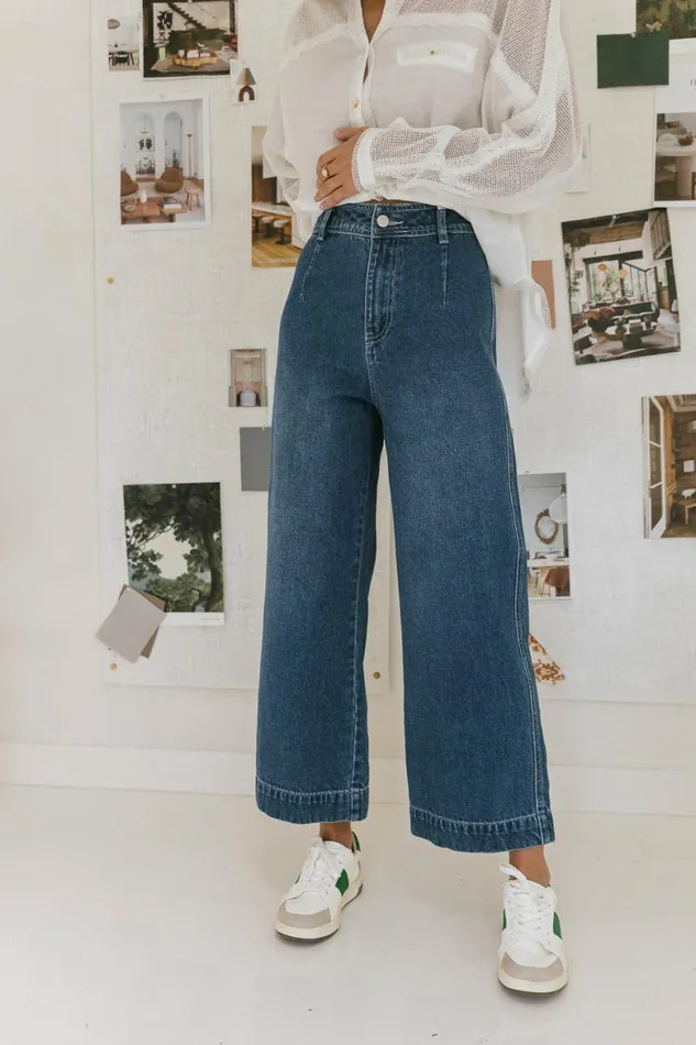 Lea Wide Leg Jeans Medium Wash Women Bohme Denim