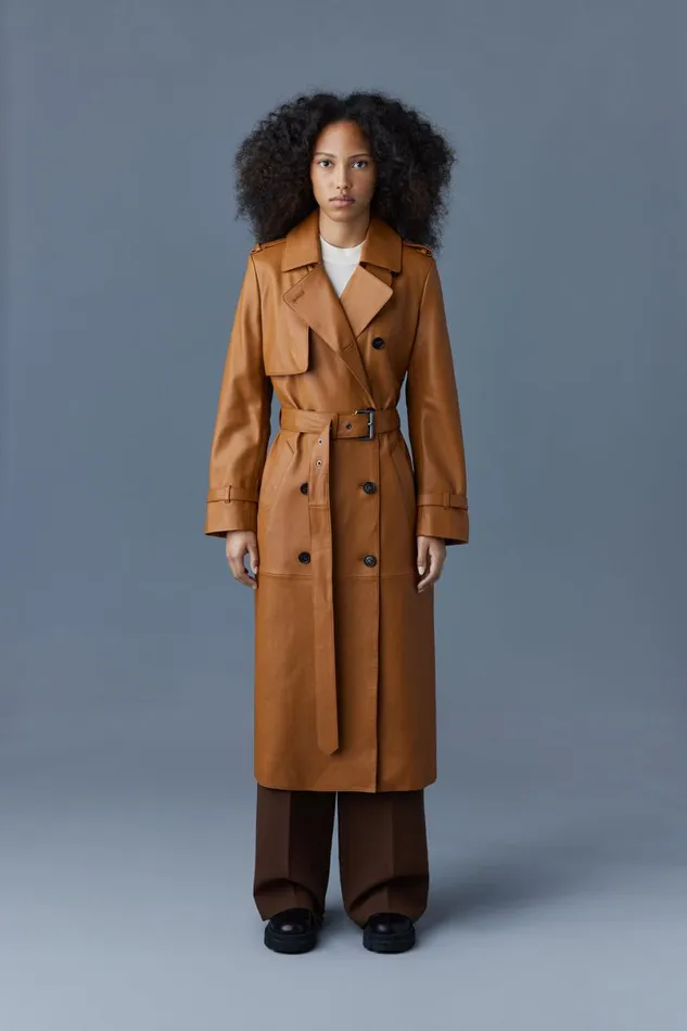 Leather Jackets Women Mackage GAELZ Leather Trench Coat With Belt Black Leather Jackets Women Mackage GAELZ Leather Trench Coat With Belt Black
