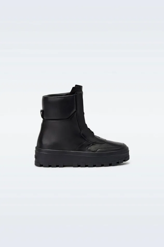 Leather Lined Boots Women Mackage EKONW Leather Midcalf Laceup Boots Black