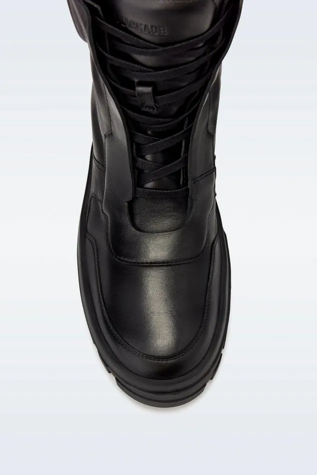Leather Lined Boots Women Mackage EKONW Leather Midcalf Laceup Boots Black