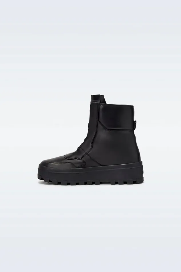 Leather Lined Boots Women Mackage EKONW Leather Midcalf Laceup Boots Black