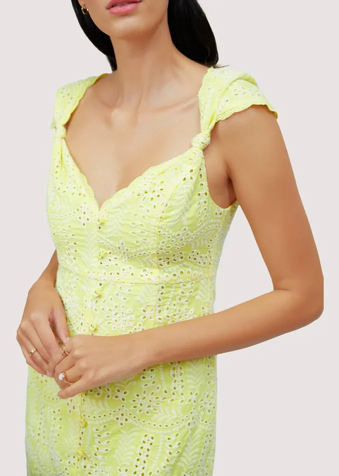 Lemon Drop Midi Dress Yellow Women Lost Wander Dresses