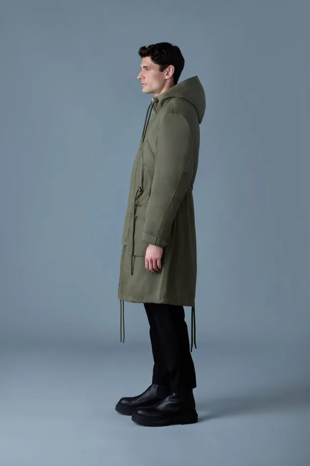 Light Down Jackets Men Mackage DESMOND 3in1 Light Down Long Parka Light Military Light Down Jackets Men Mackage DESMOND 3in1 Light Down Long Parka Light Military