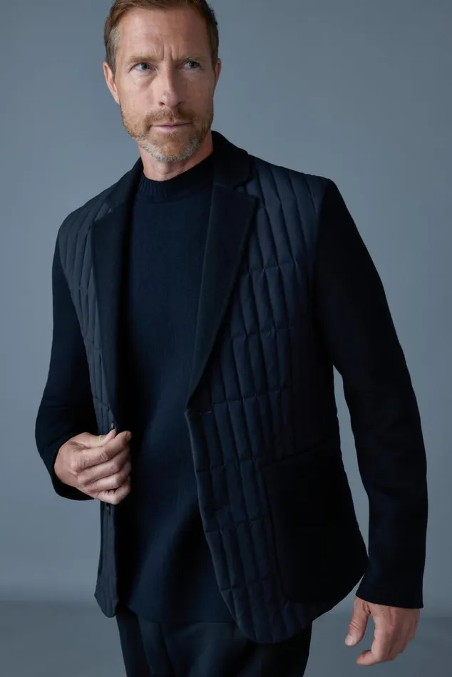 Light Down Jackets Men Mackage JOHN Mixedmedia Vertical Quilt Blazer Black Light Down Jackets Men Mackage JOHN Mixedmedia Vertical Quilt Blazer Black