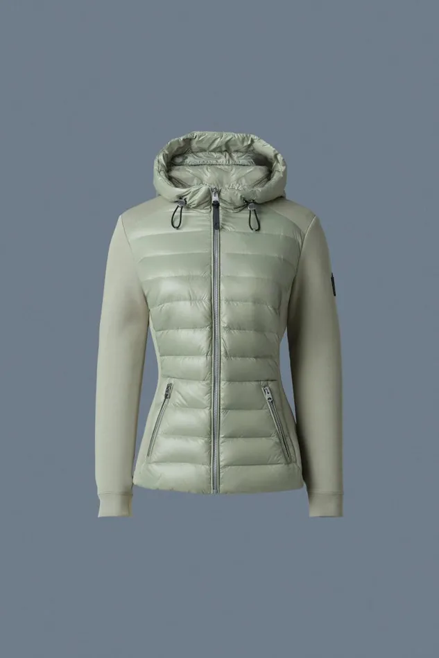 Light Down Jackets Women Mackage DELLAR Hybrid Jacket With Hood Black Light Down Jackets Women Mackage DELLAR Hybrid Jacket With Hood Black