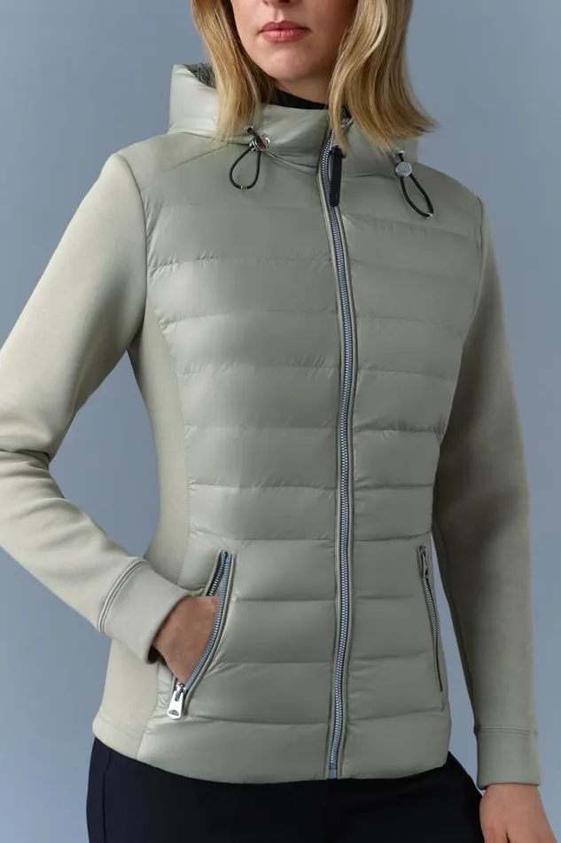 Light Down Jackets Women Mackage DELLAR Hybrid Jacket With Hood Black Light Down Jackets Women Mackage DELLAR Hybrid Jacket With Hood Black